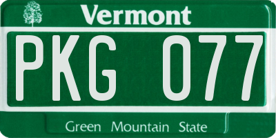 VT license plate PKG077