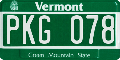 VT license plate PKG078