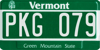 VT license plate PKG079