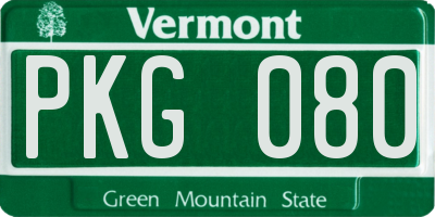 VT license plate PKG080