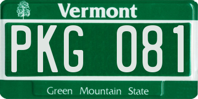 VT license plate PKG081