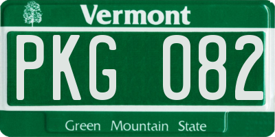 VT license plate PKG082