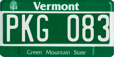 VT license plate PKG083