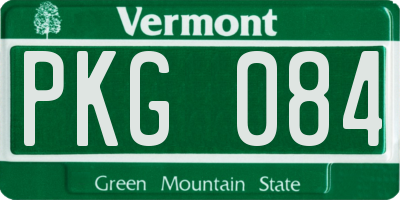 VT license plate PKG084
