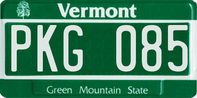 VT license plate PKG085