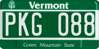 VT license plate PKG088