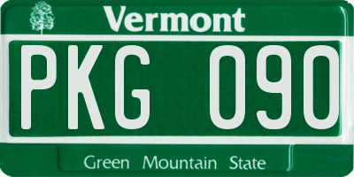 VT license plate PKG090