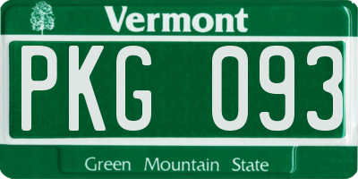 VT license plate PKG093