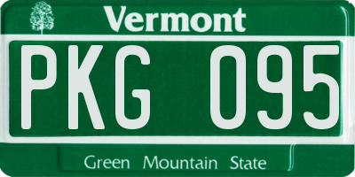 VT license plate PKG095