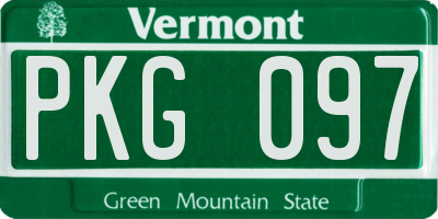 VT license plate PKG097