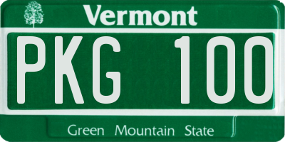 VT license plate PKG100