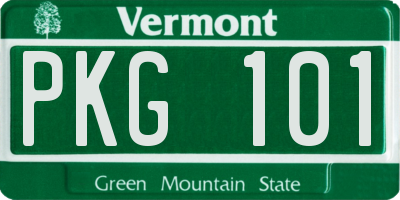 VT license plate PKG101