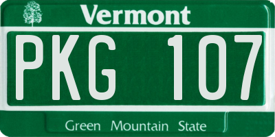 VT license plate PKG107