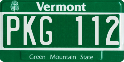 VT license plate PKG112
