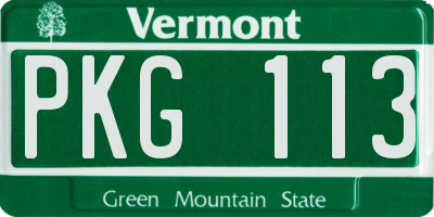 VT license plate PKG113