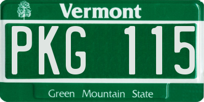 VT license plate PKG115