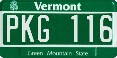 VT license plate PKG116