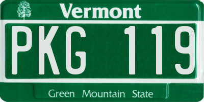 VT license plate PKG119