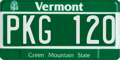 VT license plate PKG120