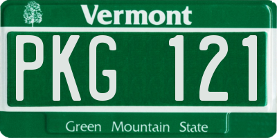 VT license plate PKG121