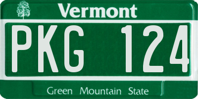 VT license plate PKG124