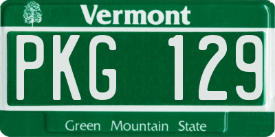 VT license plate PKG129