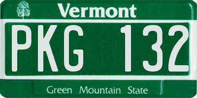 VT license plate PKG132