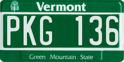 VT license plate PKG136