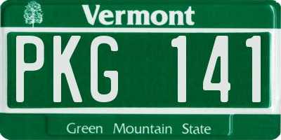 VT license plate PKG141