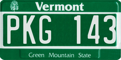 VT license plate PKG143