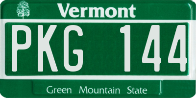 VT license plate PKG144