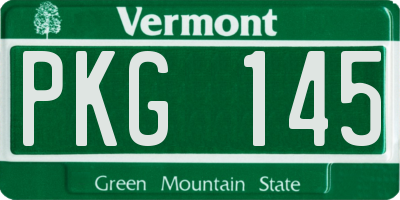 VT license plate PKG145
