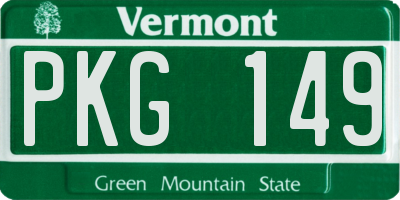 VT license plate PKG149
