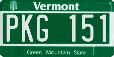VT license plate PKG151