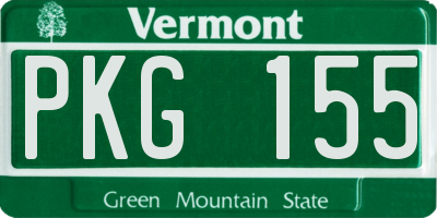 VT license plate PKG155