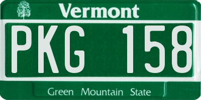 VT license plate PKG158