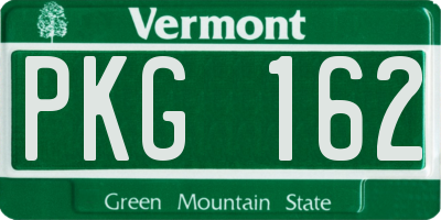 VT license plate PKG162