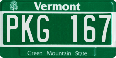 VT license plate PKG167