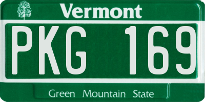 VT license plate PKG169