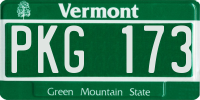 VT license plate PKG173