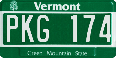 VT license plate PKG174