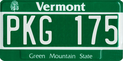 VT license plate PKG175