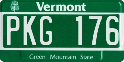 VT license plate PKG176