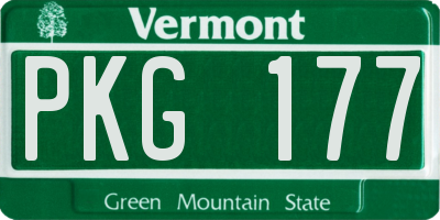 VT license plate PKG177