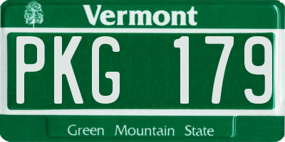 VT license plate PKG179