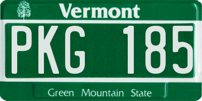 VT license plate PKG185