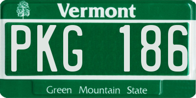 VT license plate PKG186