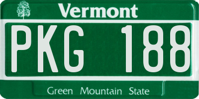 VT license plate PKG188