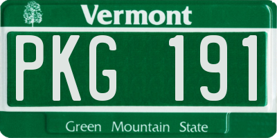 VT license plate PKG191