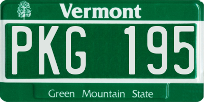 VT license plate PKG195